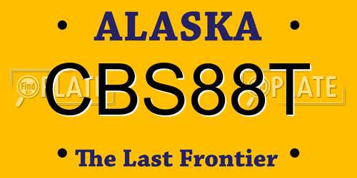CBS88T Alaska License Plate