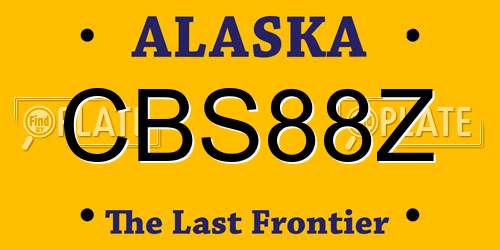 CBS88Z Alaska License Plate
