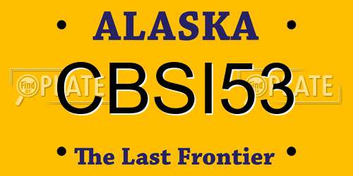 CBSI53 Alaska License Plate