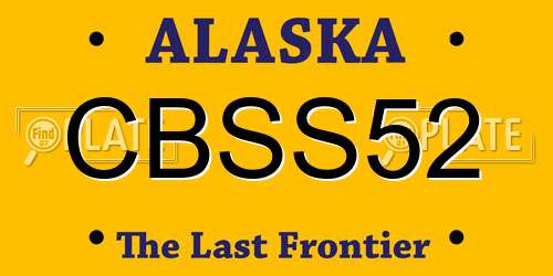 CBSS52 Alaska License Plate