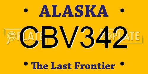 CBV342 Alaska License Plate