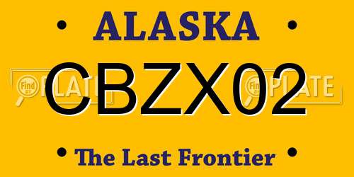 CBZX02 Alaska License Plate