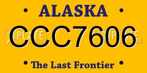 CCC7606 Alaska License Plate