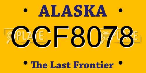 CCF8078 Alaska License Plate