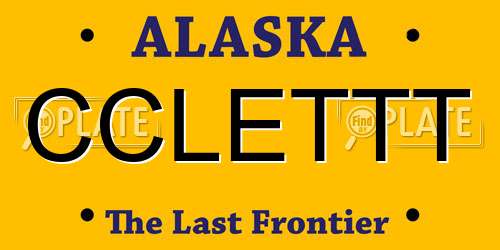 CCLETTT Alaska License Plate