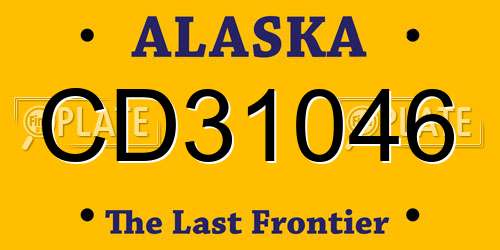 CD31046 Alaska License Plate