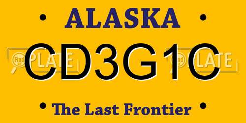 CD3G1C Alaska License Plate