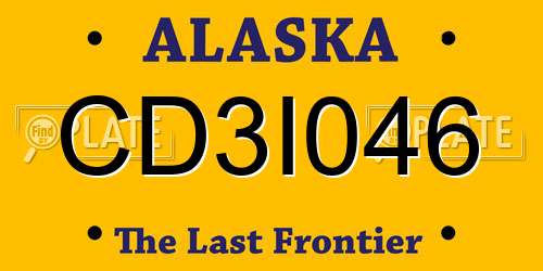 CD3I046 Alaska License Plate