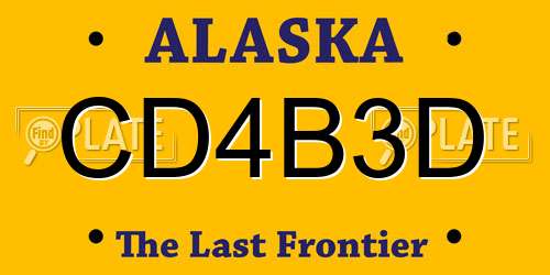 CD4B3D Alaska License Plate