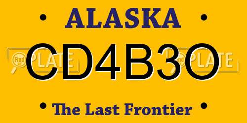 CD4B3O Alaska License Plate