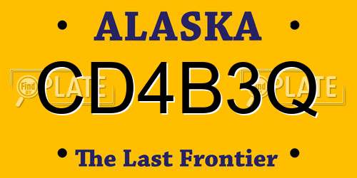 CD4B3Q Alaska License Plate