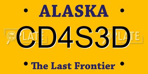 CD4S3D Alaska License Plate
