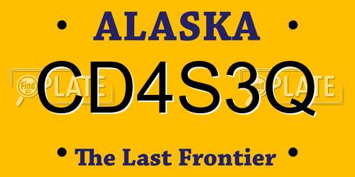 CD4S3Q Alaska License Plate