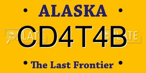 CD4T4B Alaska License Plate
