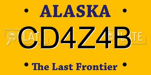 CD4Z4B Alaska License Plate
