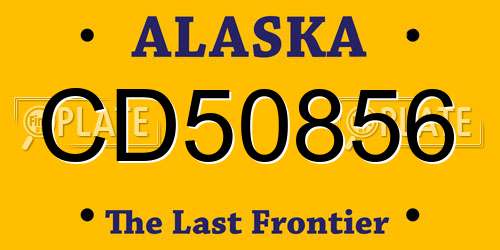 CD50856 Alaska License Plate