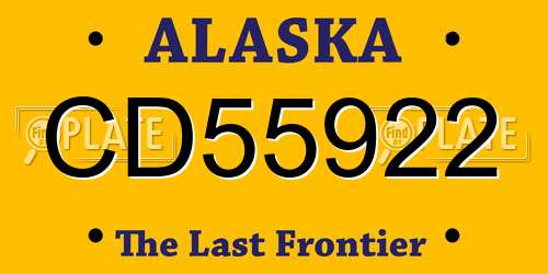 CD55922 Alaska License Plate