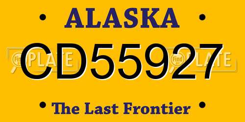 CD55927 Alaska License Plate