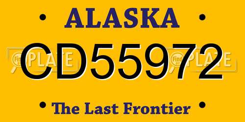 CD55972 Alaska License Plate