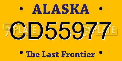CD55977 Alaska License Plate