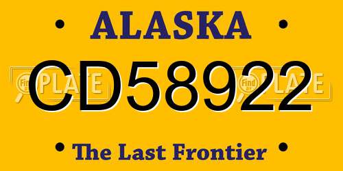CD58922 Alaska License Plate