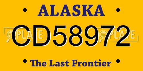 CD58972 Alaska License Plate