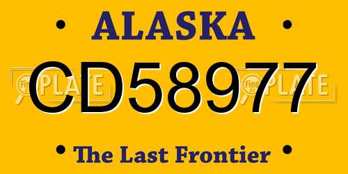 CD58977 Alaska License Plate