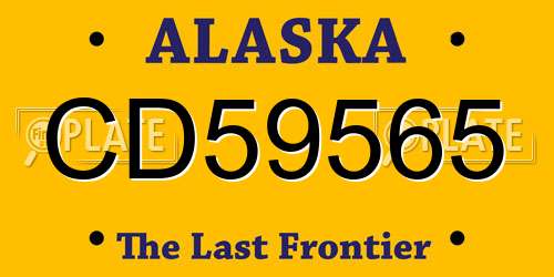 CD59565 Alaska License Plate
