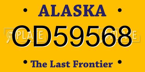 CD59568 Alaska License Plate