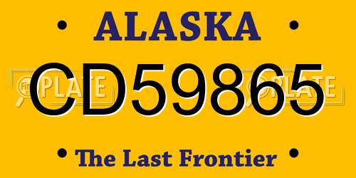 CD59865 Alaska License Plate
