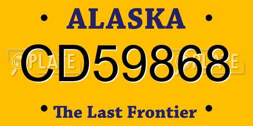 CD59868 Alaska License Plate