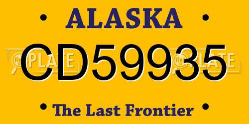 CD59935 Alaska License Plate