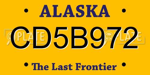 CD5B972 Alaska License Plate