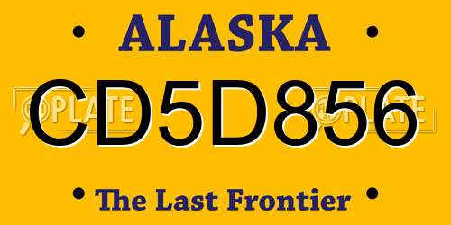 CD5D856 Alaska License Plate