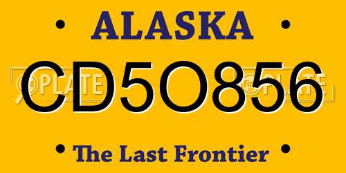 CD5O856 Alaska License Plate