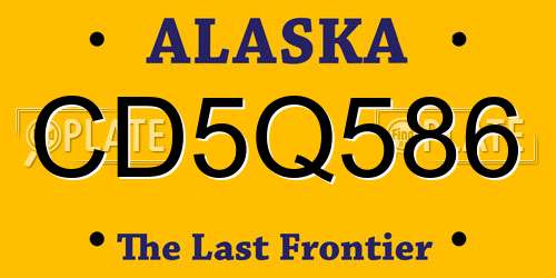CD5Q586 Alaska License Plate