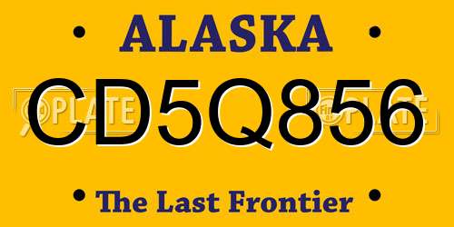 CD5Q856 Alaska License Plate