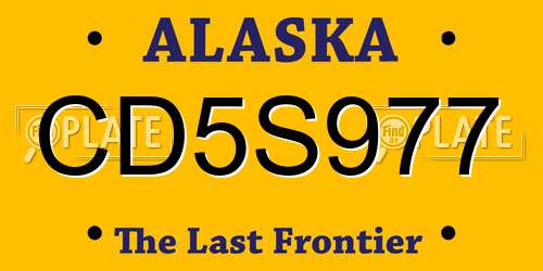 CD5S977 Alaska License Plate