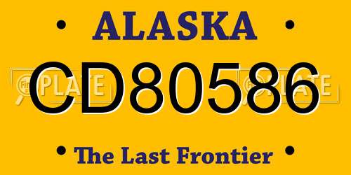 CD80586 Alaska License Plate