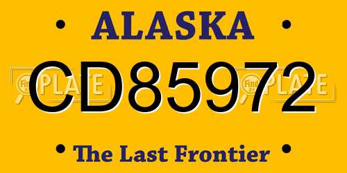 CD85972 Alaska License Plate