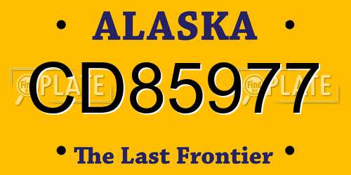 CD85977 Alaska License Plate