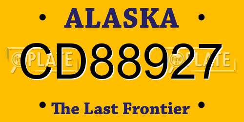 CD88927 Alaska License Plate