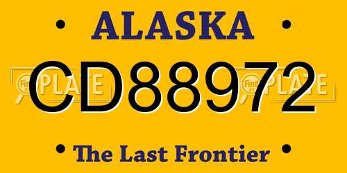 CD88972 Alaska License Plate