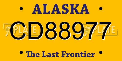 CD88977 Alaska License Plate