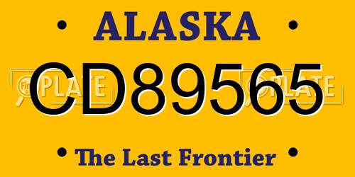 CD89565 Alaska License Plate