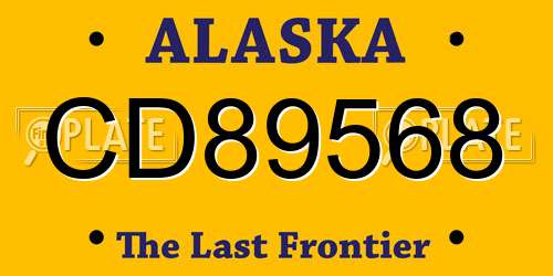 CD89568 Alaska License Plate