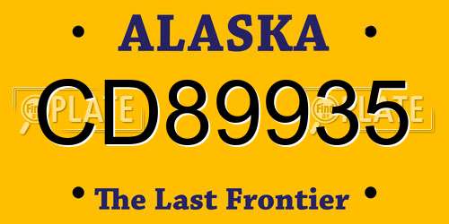 CD89935 Alaska License Plate