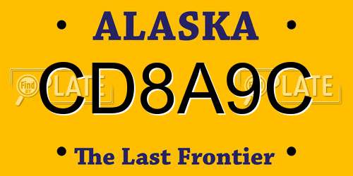 CD8A9C Alaska License Plate