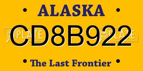 CD8B922 Alaska License Plate