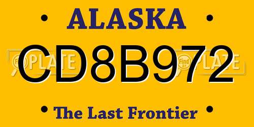 CD8B972 Alaska License Plate